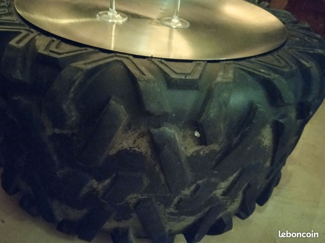 Table basse pneu artisanale (image 6)