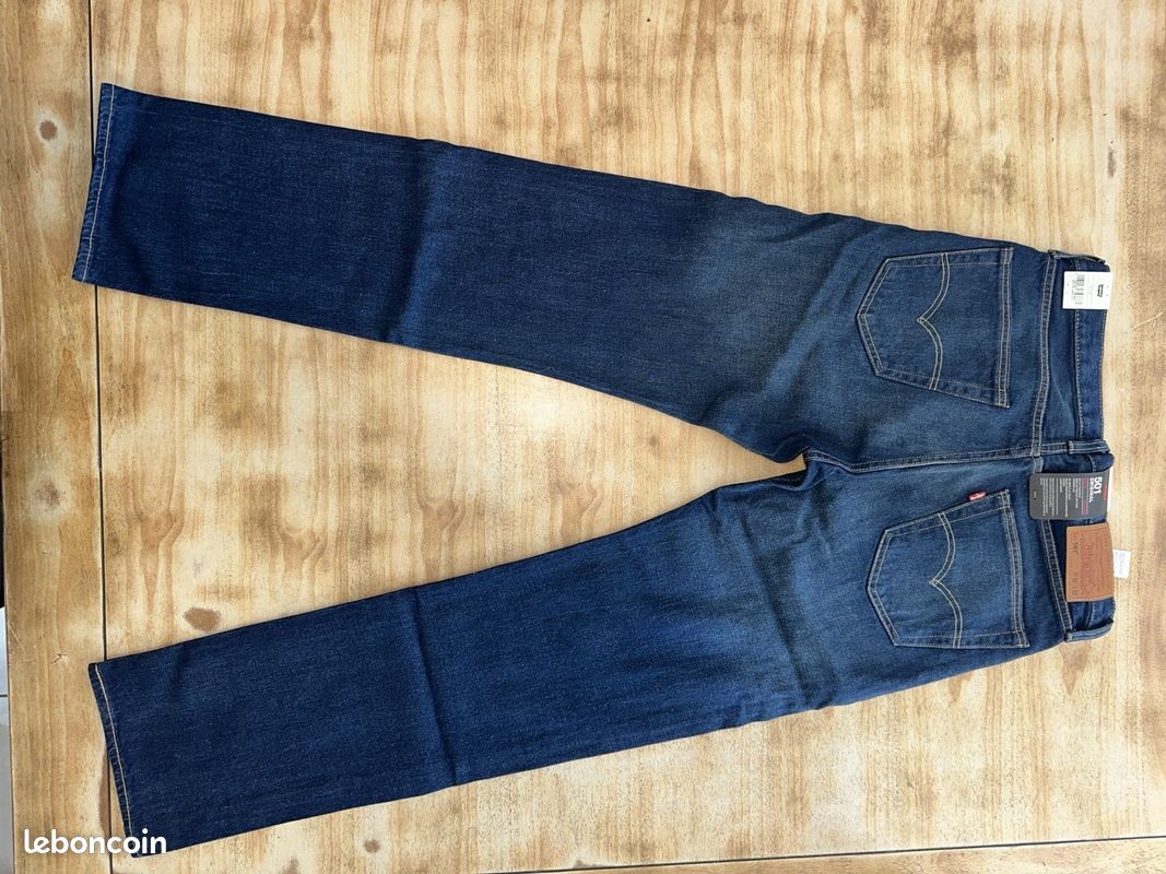Jean Levi’s 501 Original Homme W32 L32 Bleu Stretch – Neuf avec Étiquettes (image 8)
