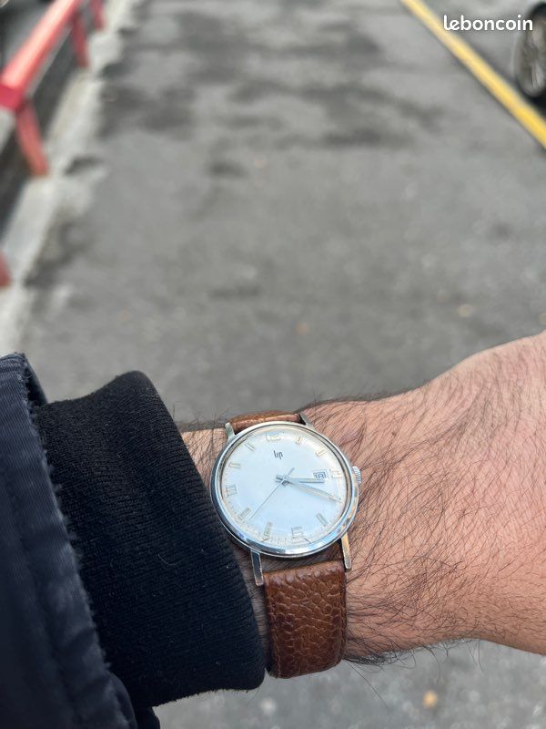Montre Vintage Lip Mécanique Des Années 1950 - Boîtier Doré 34mm, Fonctionne Très Bien