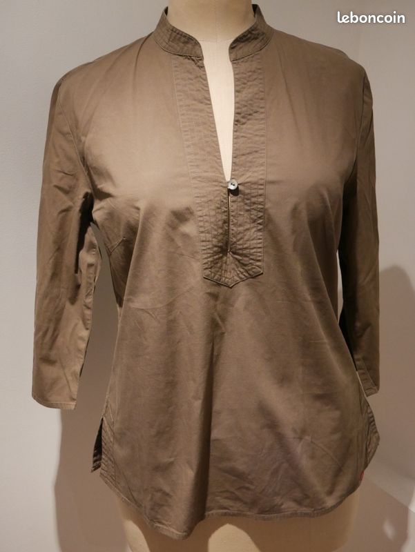 Top blouse chemise kaki Esprit (image 1)