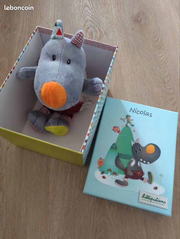 Lilliputiens doudou loup neuf dans sa boite (image 1)