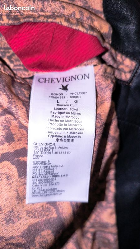Vente veste cuir Chevignon (image 6)