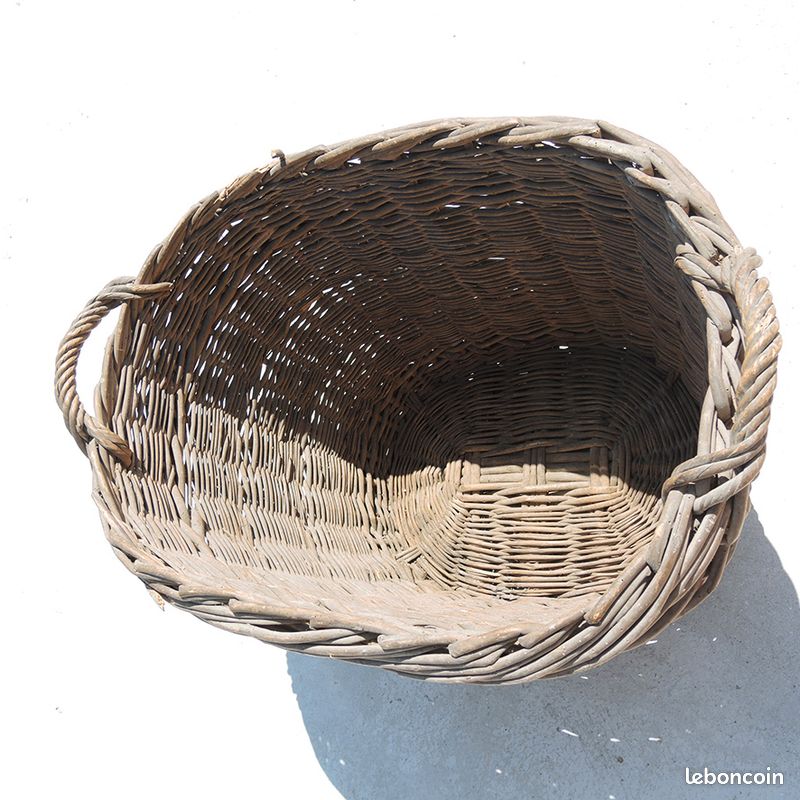 Ancien Panier de Vendanges en Osier XL (image 4)