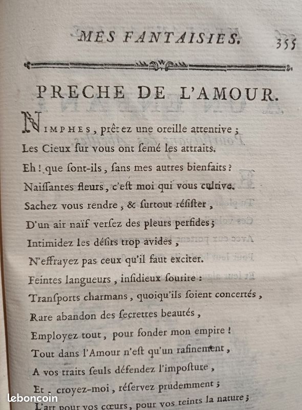 Erotisme curiosa très rare - 1770 - Mes fantaisies par Dorat (image 5)