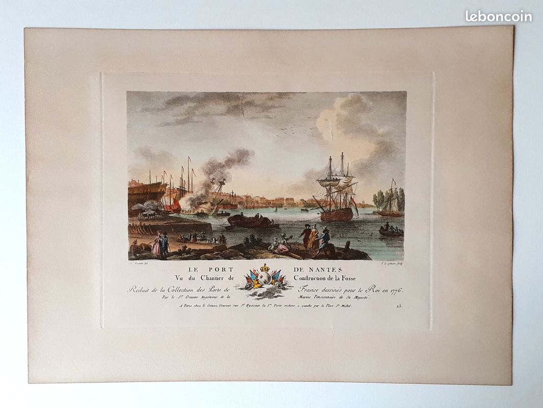 Vue Ancienne Du Port De Nantes Vers 1880 - Photo Albuminée Originale D'époque