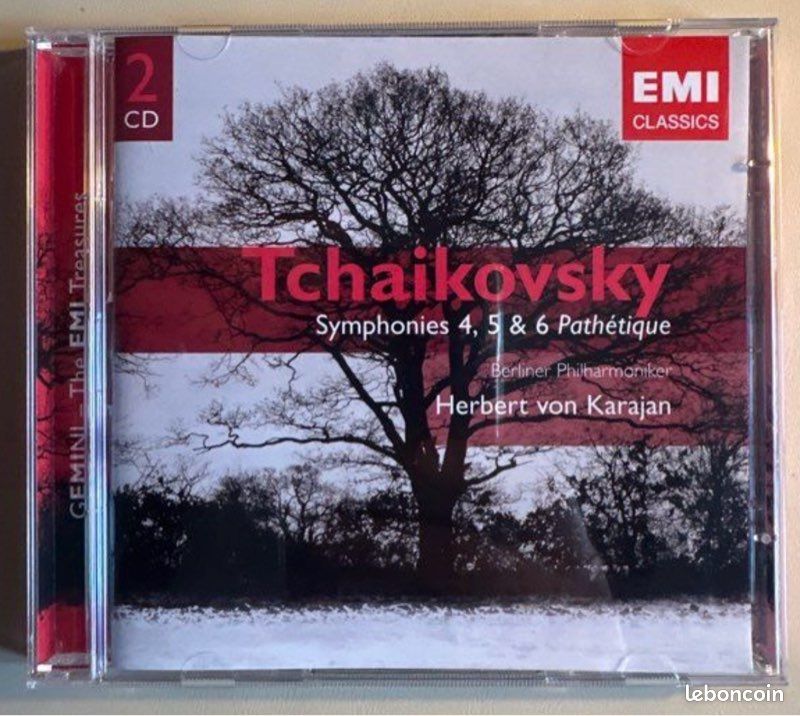 Tchaikovsky Symph 4 5 6 Karajan 2 CD (image 1)