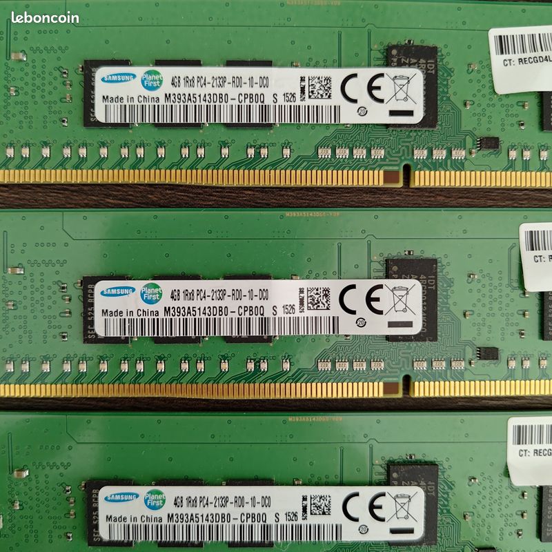 🧠 RAM DDR4 ECC Registered 4Go — Samsung 2133 MHz (x4 disponibles) (image 1)