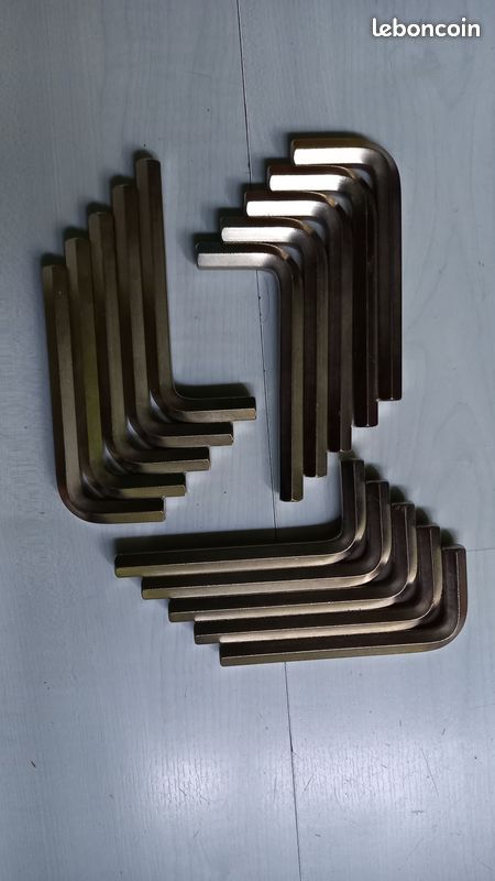 NEUVE : Stock de 14 Clés Allen 12mm Chrome Vanadium pour les vis BTR à 6 pans creux (image 1)