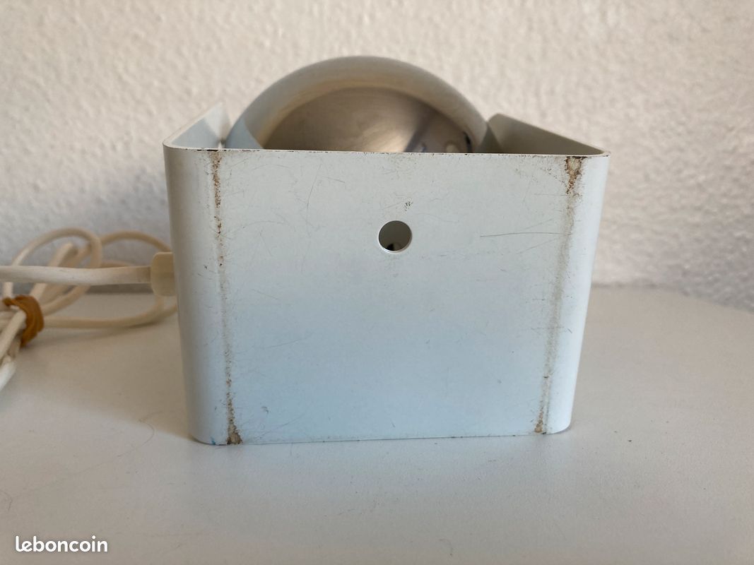 Lampe EYE BALL SPACE AGE 1960 Chromée orientable ITALIE à la manière de Gino Sarfatti (image 14)