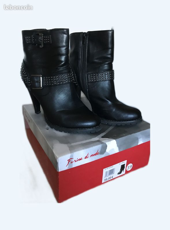 Bottines noires 39 talons pac61 (image 1)