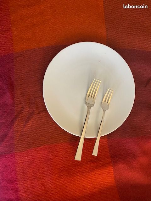 COUVERT DE SERVICE à salade CHRISTOFLE métal argenté Modèle ATLAS table