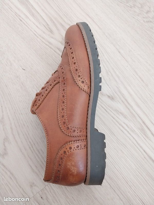 Derbies en cuir camel (image 6)