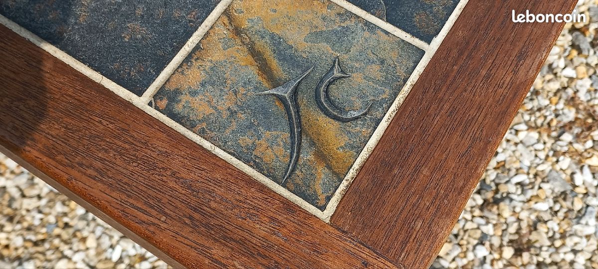 Table basse bois et ardoise motifs celtiques (image 6)