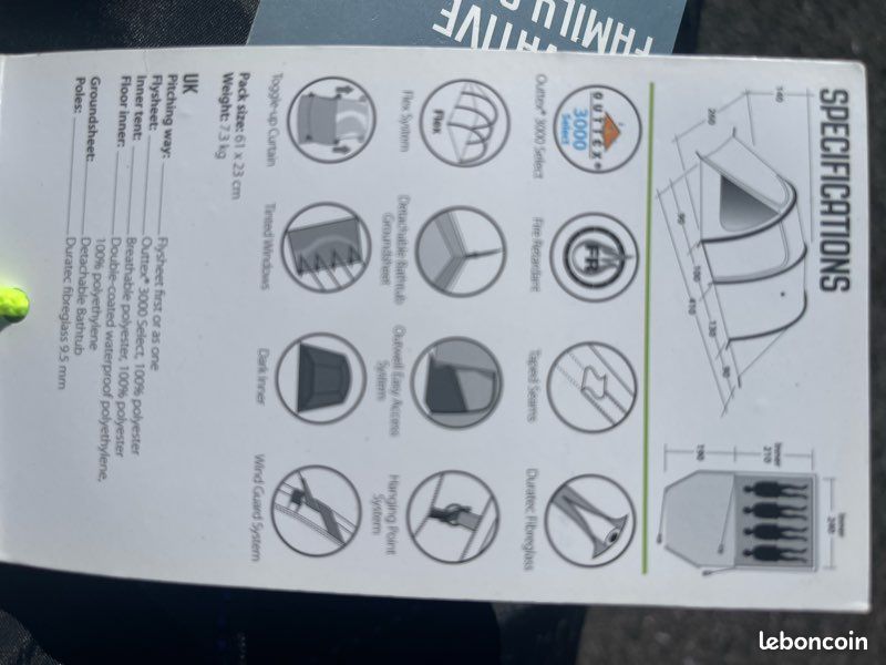 Tente 4 places Outwell earth 4 (image 3)