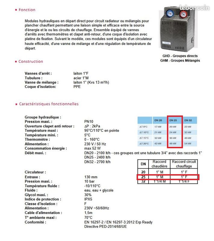 Groupe Hydraulique Thermador avec Circulateur - NEUF (image 5)
