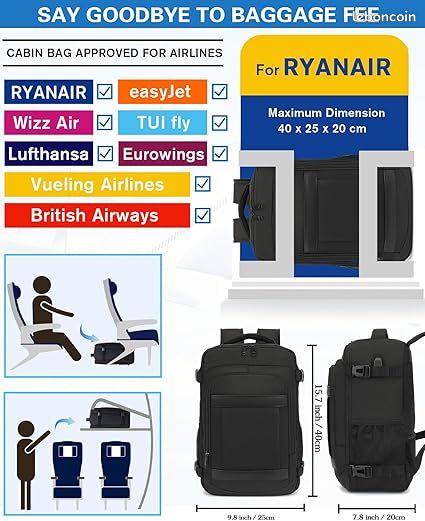 Bagages Cabine Ryanair Bagage Sac A Dos Baggage Cabine 40x20x25