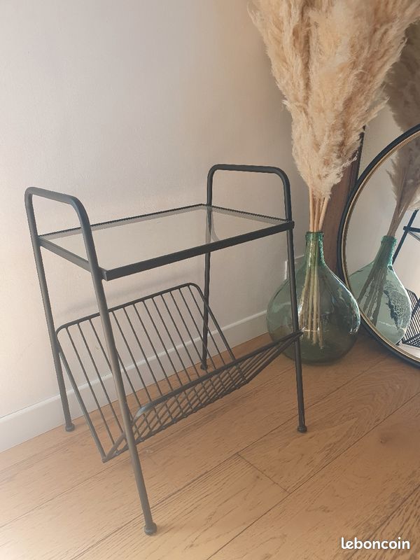 Table porte revues métal et verre (image 1)
