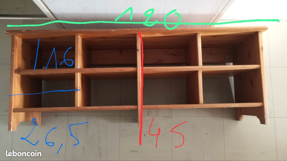 Meuble TV chaussures bois (image 1)
