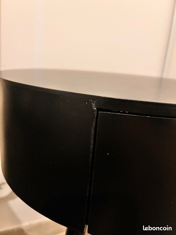 Lot de 2 tables de chevet rondes noires (image 3)