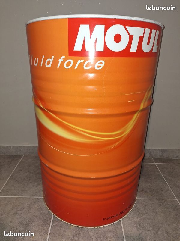Baril MOTUL 200L – déco industrielle – idéal table / bar / loft (image 1)