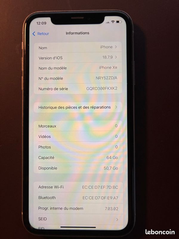 Apple iPhone XR 64 Go – Blanc – Bon état – Boîte + facture Apple (image 6)