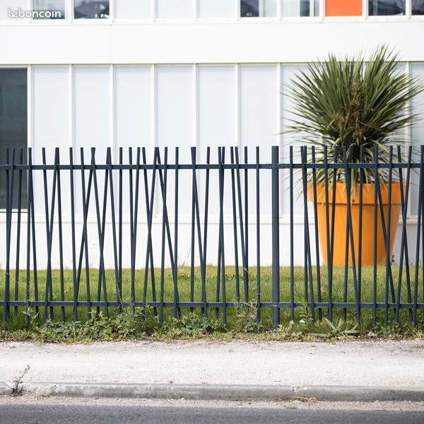 ⭐ Clôture Barreaudée Jardin Gris RAL7016 Qualité Pro (image 1)