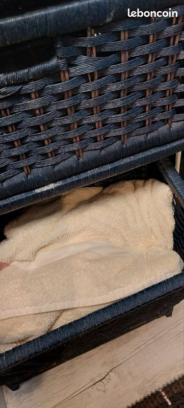 Panier à linge bleu plastique (image 2)