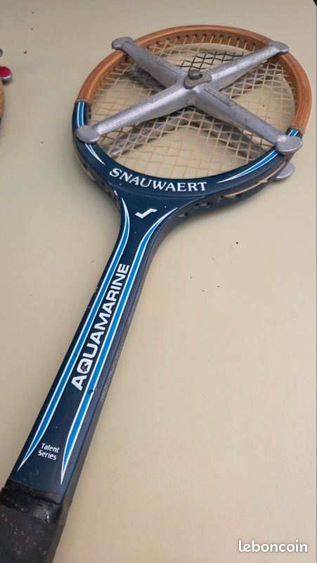 Raquette De Tennis Ancienne Snauwaert Aquamarine – État Exceptionnel