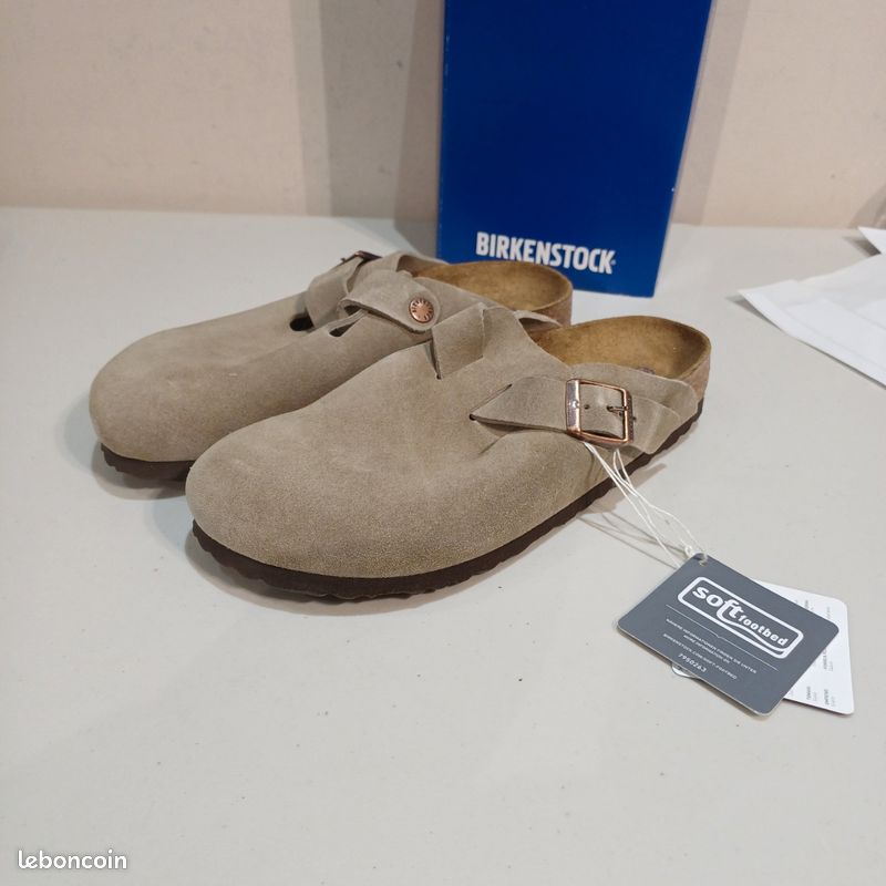Sabots Femme Birks Beige Suédine – Tendance, Confort, Taille 39, Neufs