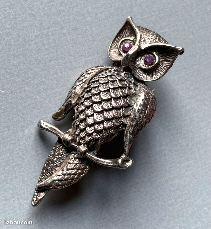 Broche Vintage Chouette/hibou - Bijou Ancien - Occasion