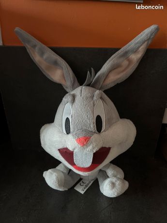 Doudou Peluche Bugs Bunny Looney Tunes Big Headz - 35 Cm - Neuf