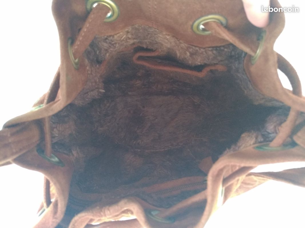 Sac à main Tossi cuir nubuck marron (image 7)