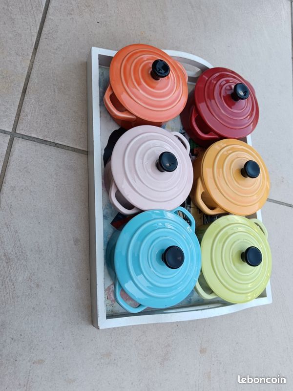 6 mini cocottes Multicolores en céramique n (image 2)