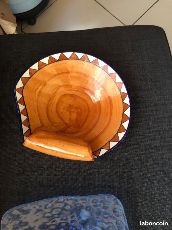 Assiette coquillage ,blanc, marron, bleu (image 2)