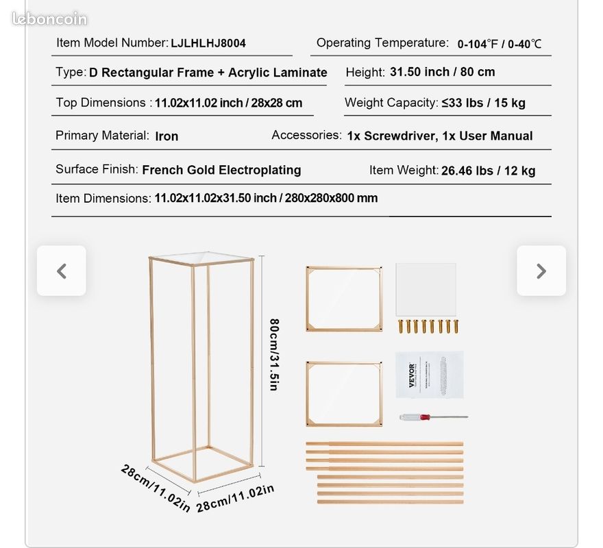Lot de 20 centres de table haut doré (image 3)