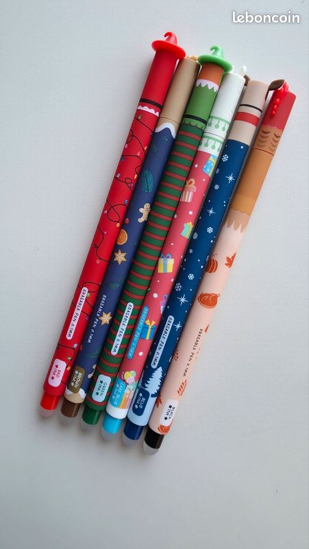 Stylo Noel, 16 Pack 6 Couleurs Stylos à Encre Gel De Noël