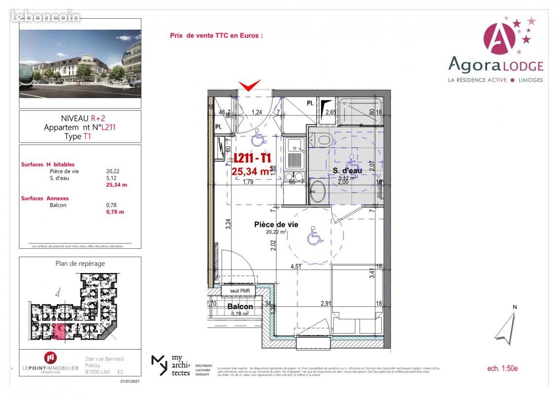 Appartement 1 pièce 25 m² - Limoges 87100 (image principale 1)
