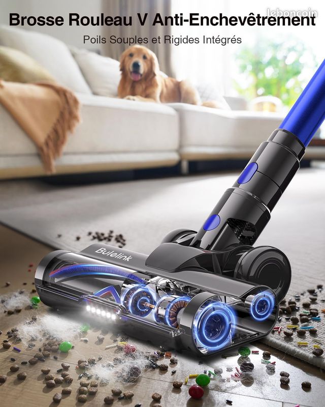Aspirateur Balai sans Fil équivalent Dyson 550W/45KPA 65min, L