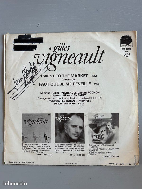 Vinyle Gilles Vigneault – I Went To The Market (I Love You) (image 2)