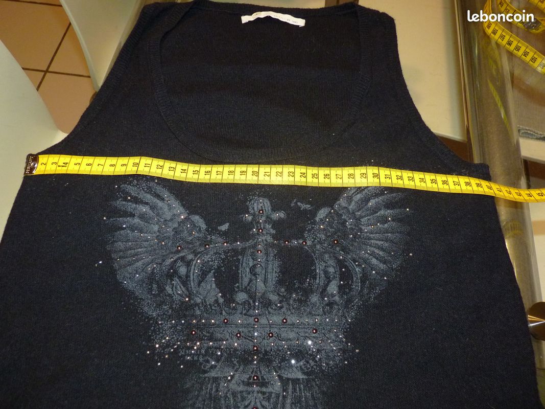 Pull sans manches noir IKKS S (image 1)