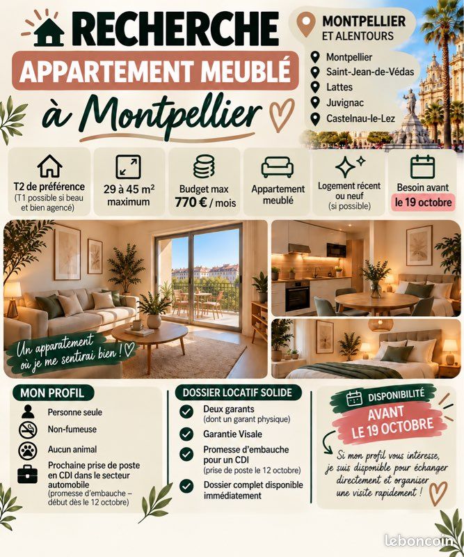 Appartement 2 pièces 32 m² · à Montpellier · 32 m² · 770 €/mois