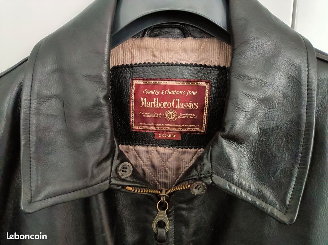 Parka homme en cuir noir (image 3)