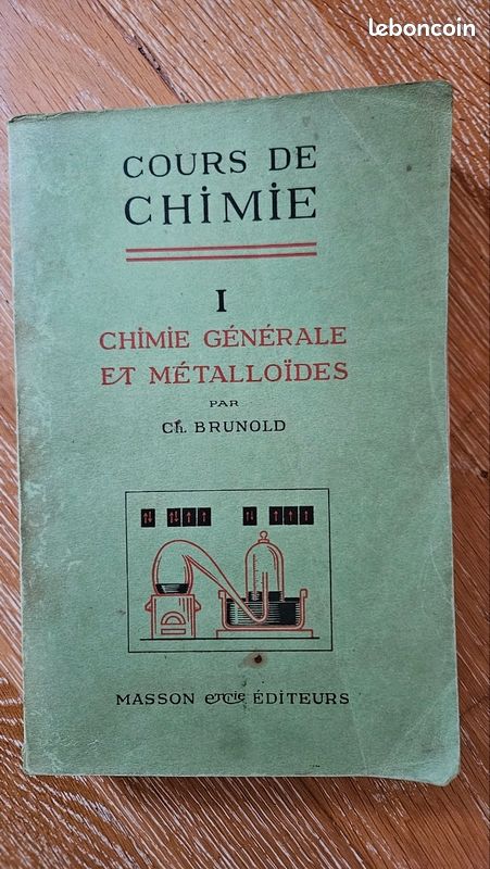 Livre ancien : cours de chimie (image 1)