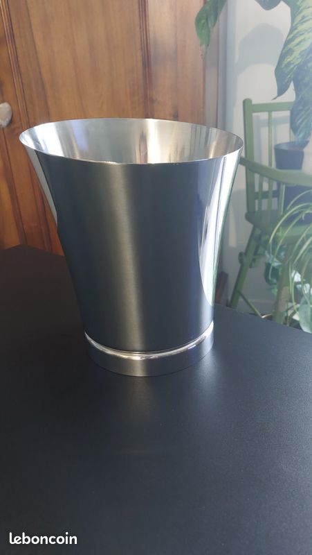 Seau à bouteille / seau à champagne inox 'Gin Tequila Vin Vodka' chrome - 22 cm - [A3479