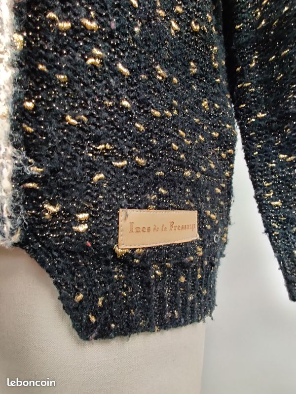 Pull laine de fêtes camel noir doré - Inès de la Fressange - M (image 2)