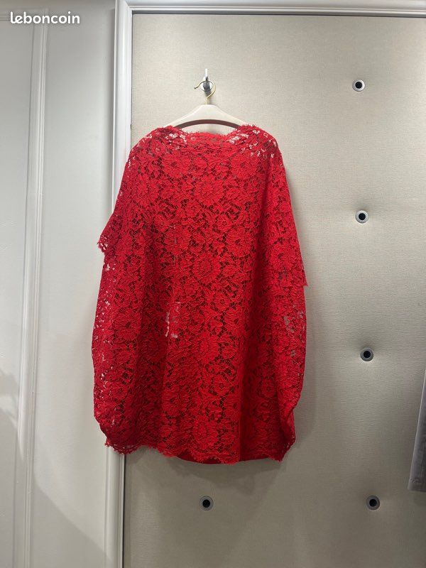 VALENTINO - Robe rouge à dentelle (image 4)
