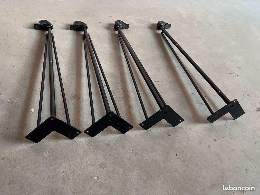 4 Pieds épingle avec roulettes 72cm (image 3)