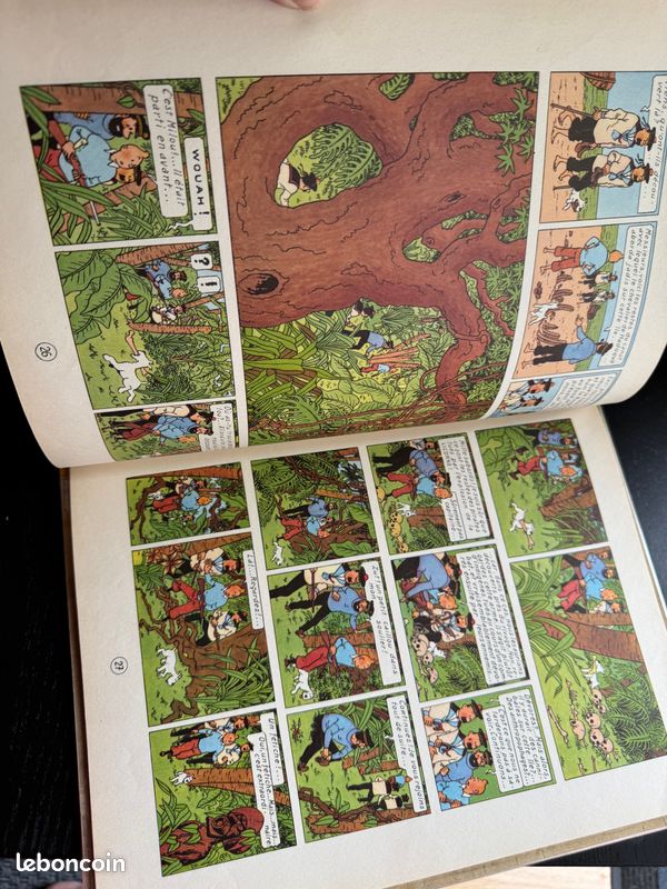Tintin : Le Trésor De Rackham Le Rouge - édition 1954 - B9 - Cote BDM 200€ - Dos Refait