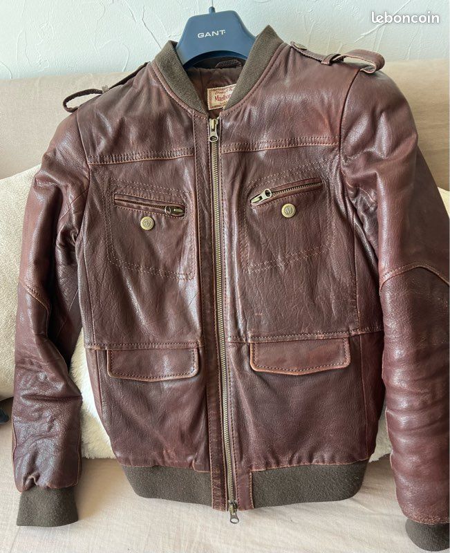 Blouson D'hiver Vintage MARLBORO CLASSICS - Taille XXL - Col Cuir - Excellent état