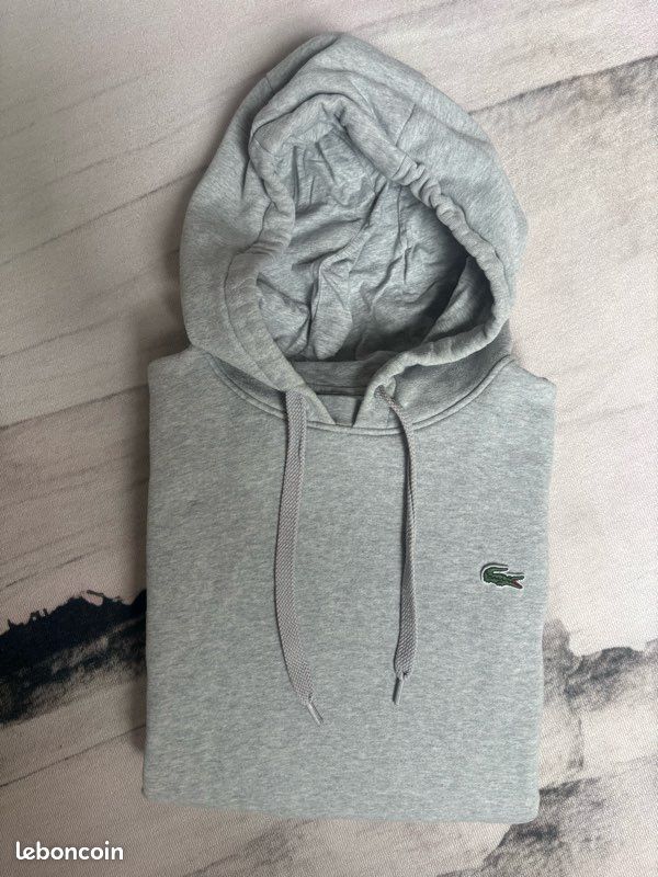 Sweat Lacoste à capuche taille S gris (image 3)